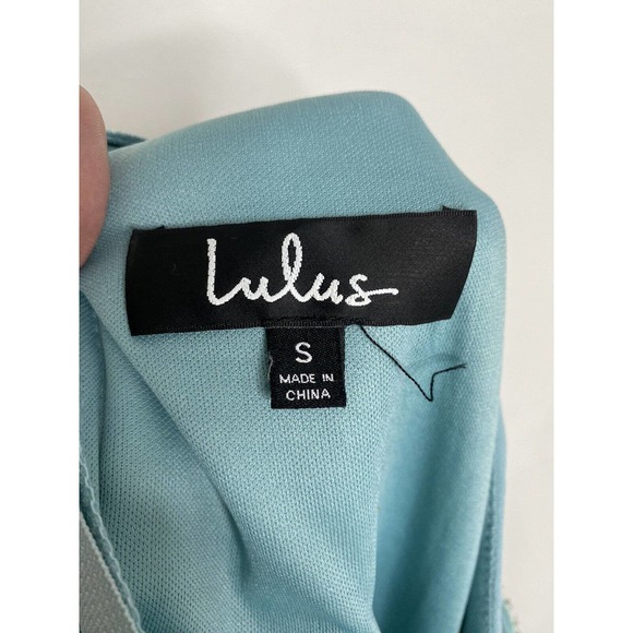 NWT Lulus Women’s Beaded Twist Front Prom Mint Bridesmaid Chiffon Maxi Dress S - Picture 6 of 11